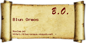 Blun Ormos névjegykártya
